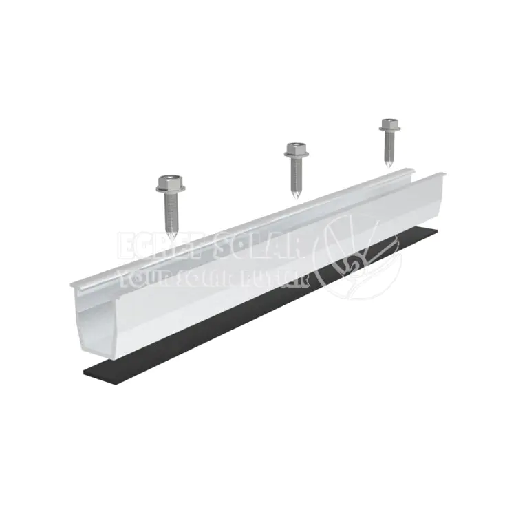 Aluminum U Type Min Rail for Tin Roof Solar Panel Mounting