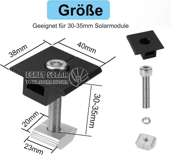 Solar Black Adjustable Mid Clamp